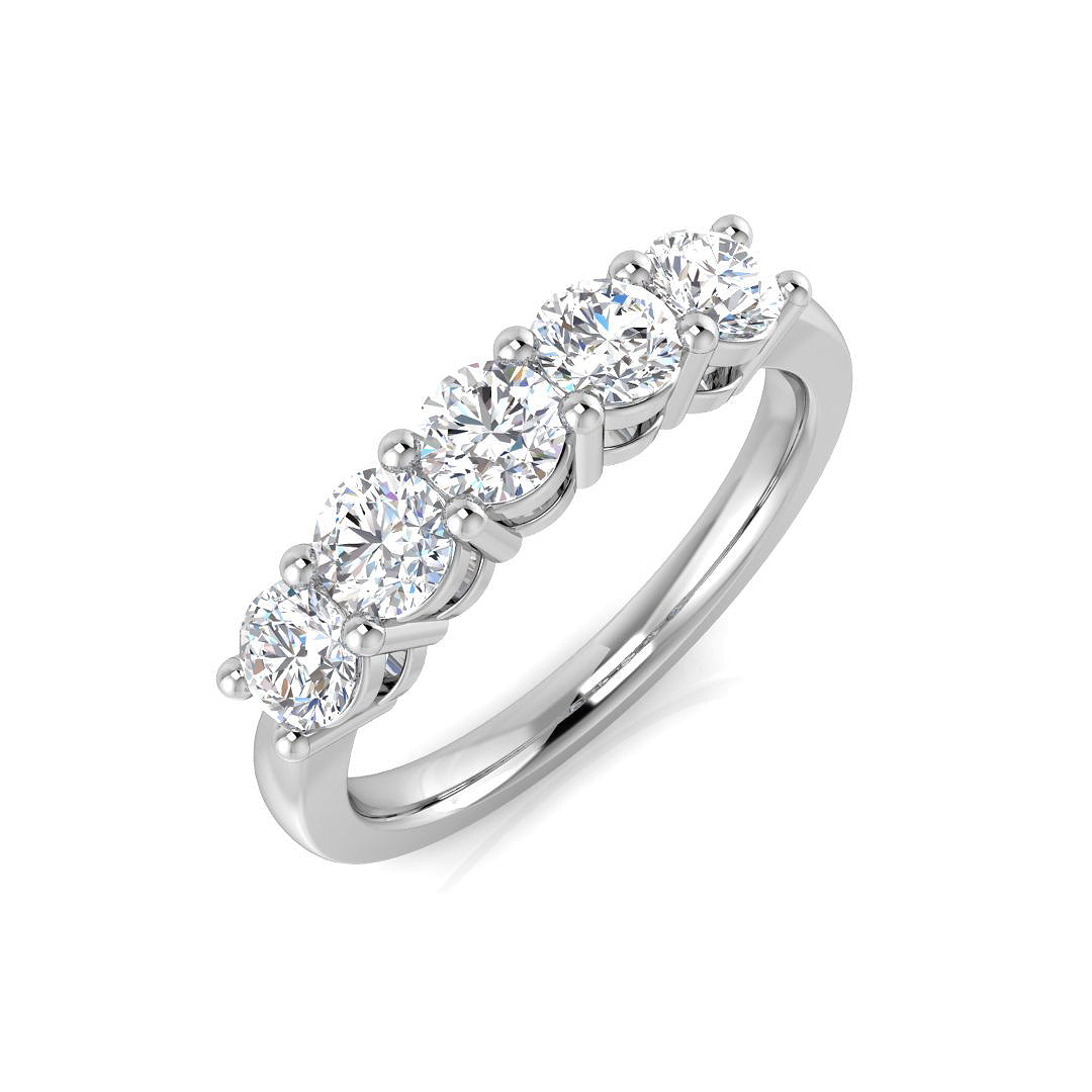 Five Stone Diamond Ring 0.95ct – SL9949 – 18k White Gold