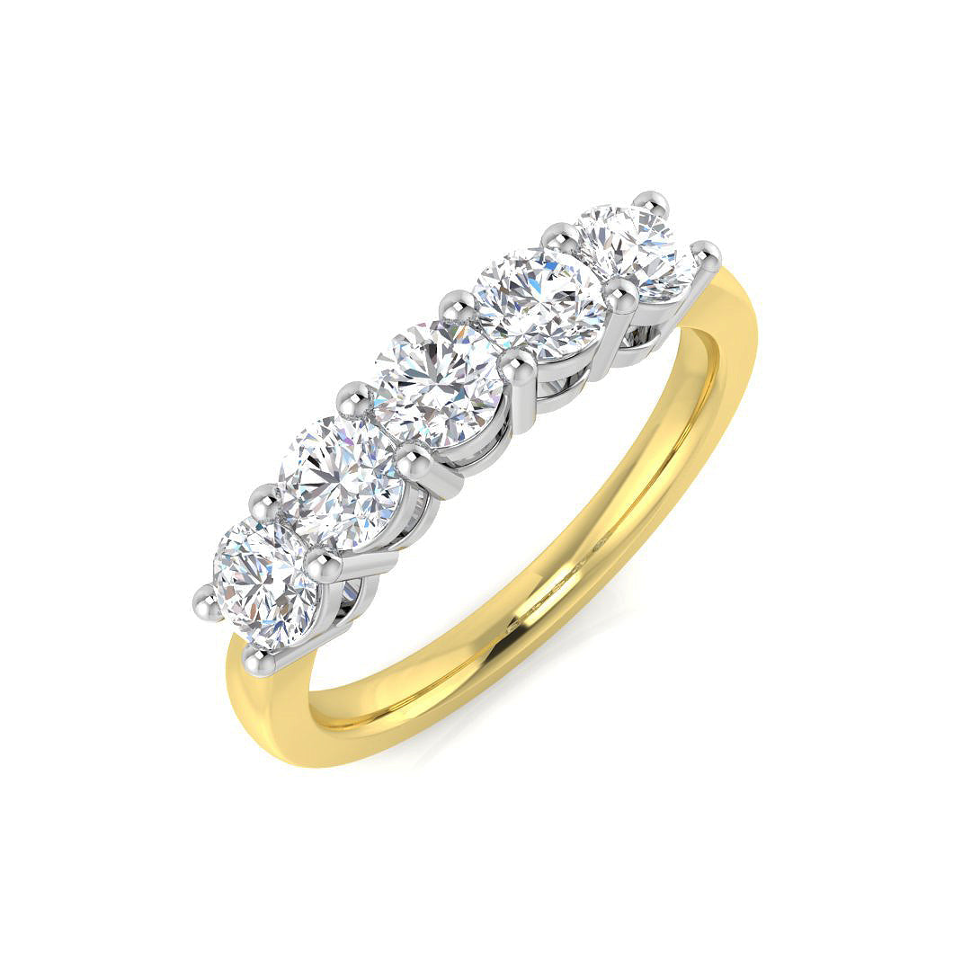 Five Stone Diamond Ring 0.95ct – SL9949 – 18k Yellow Gold