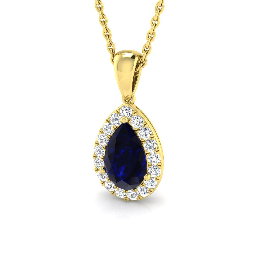 Blue Sapphire Diamond Ring 1.08ct–4.65ct – SP4281~BS – 18k Yellow Gold