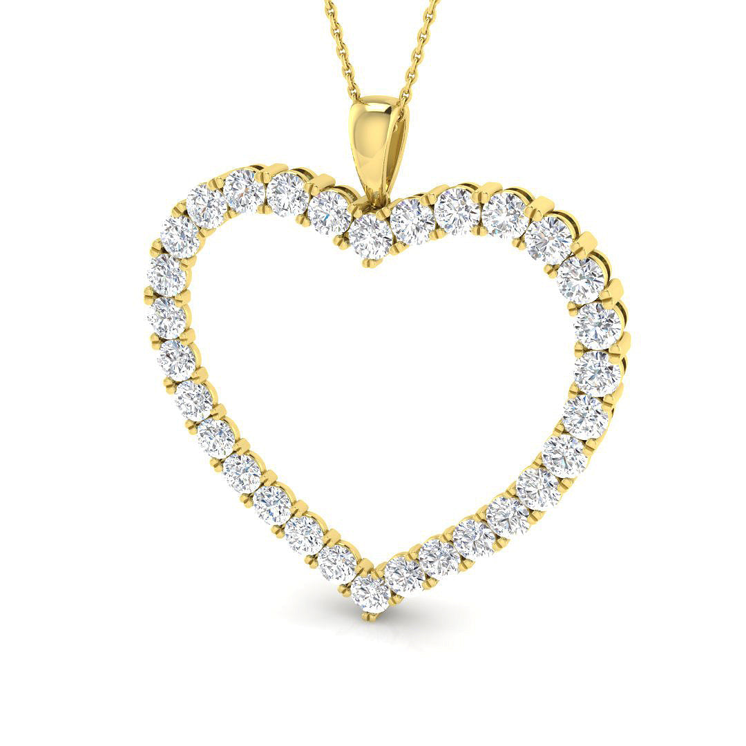 Heart Diamond Ring 0.53ct–4.4ct – SP2788 – 18k Yellow Gold