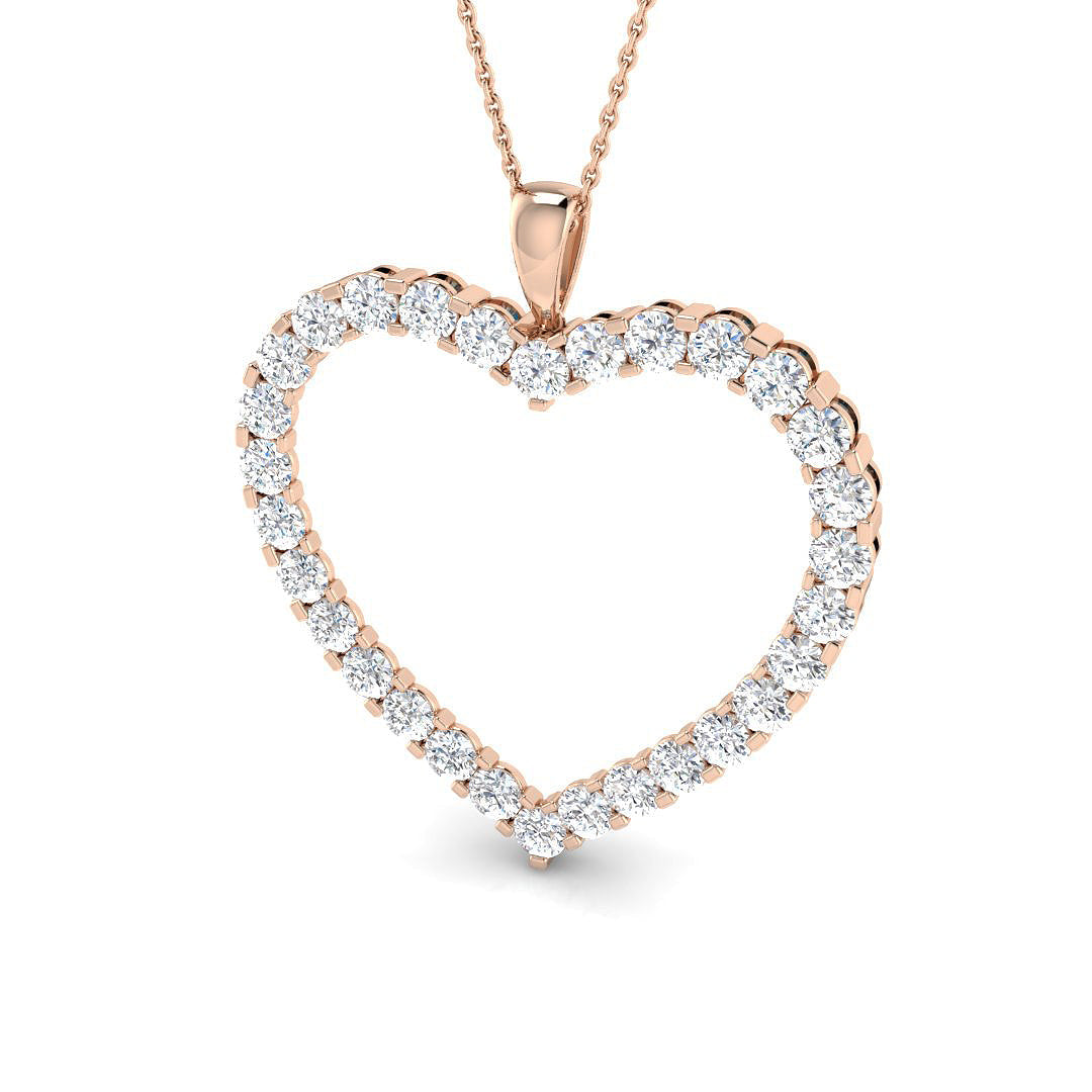 Heart Diamond Ring 0.53ct–4.4ct – SP2788 – 18k Rose Gold