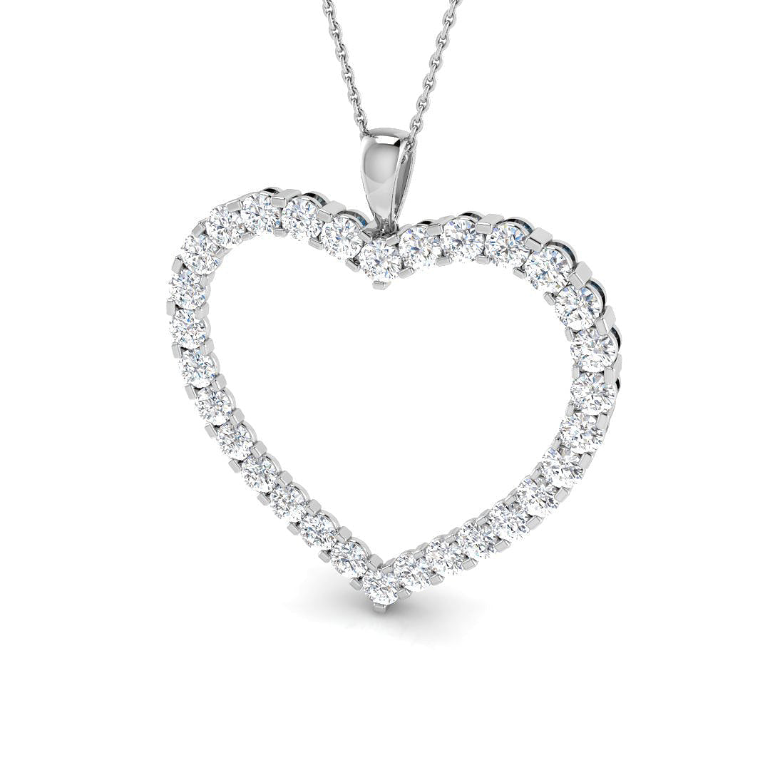 Heart Diamond Ring 0.53ct–4.4ct – SP2788 – 18k White Gold