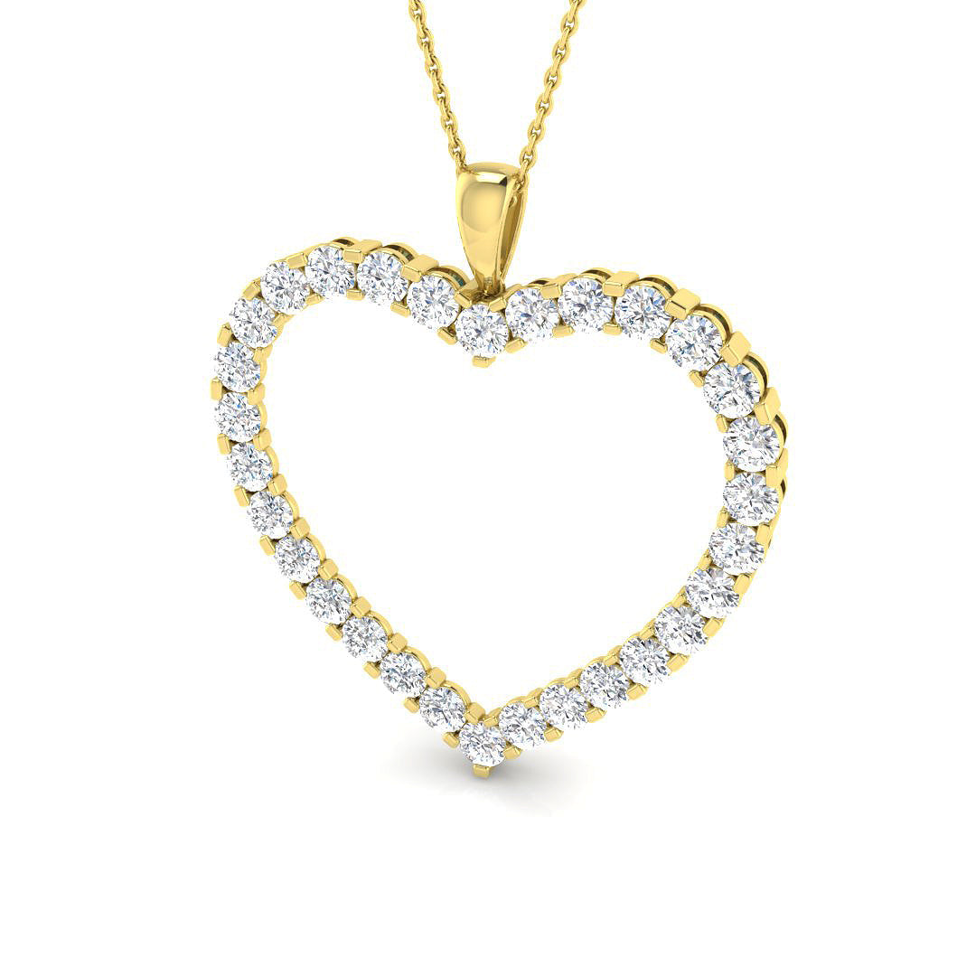 Heart Diamond Ring 0.53ct–4.4ct – SP2788 – 18k Yellow Gold