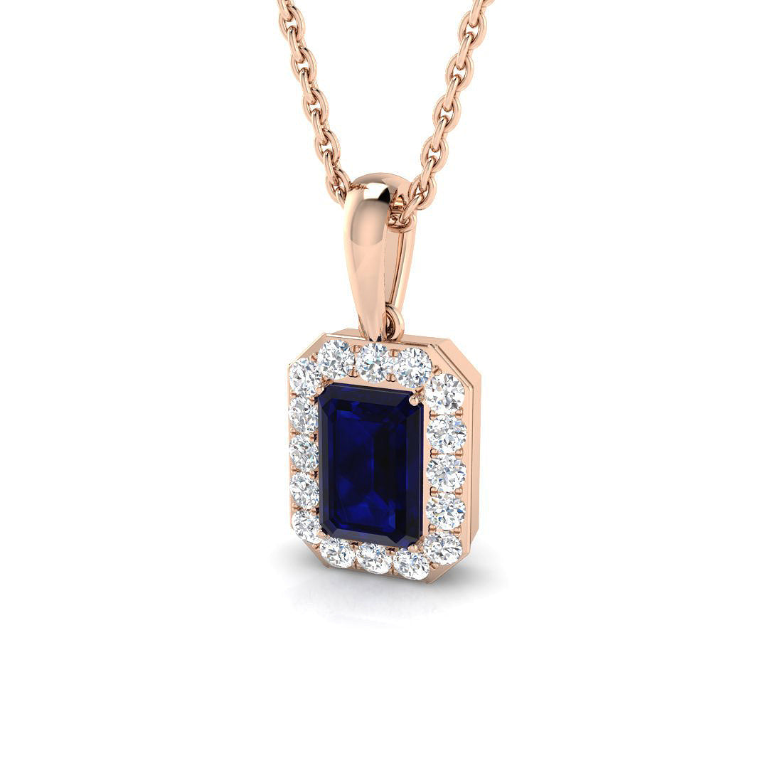 Blue Sapphire Diamond Ring 0.85ct–7.16ct – SP6667~BS – 18k Rose Gold