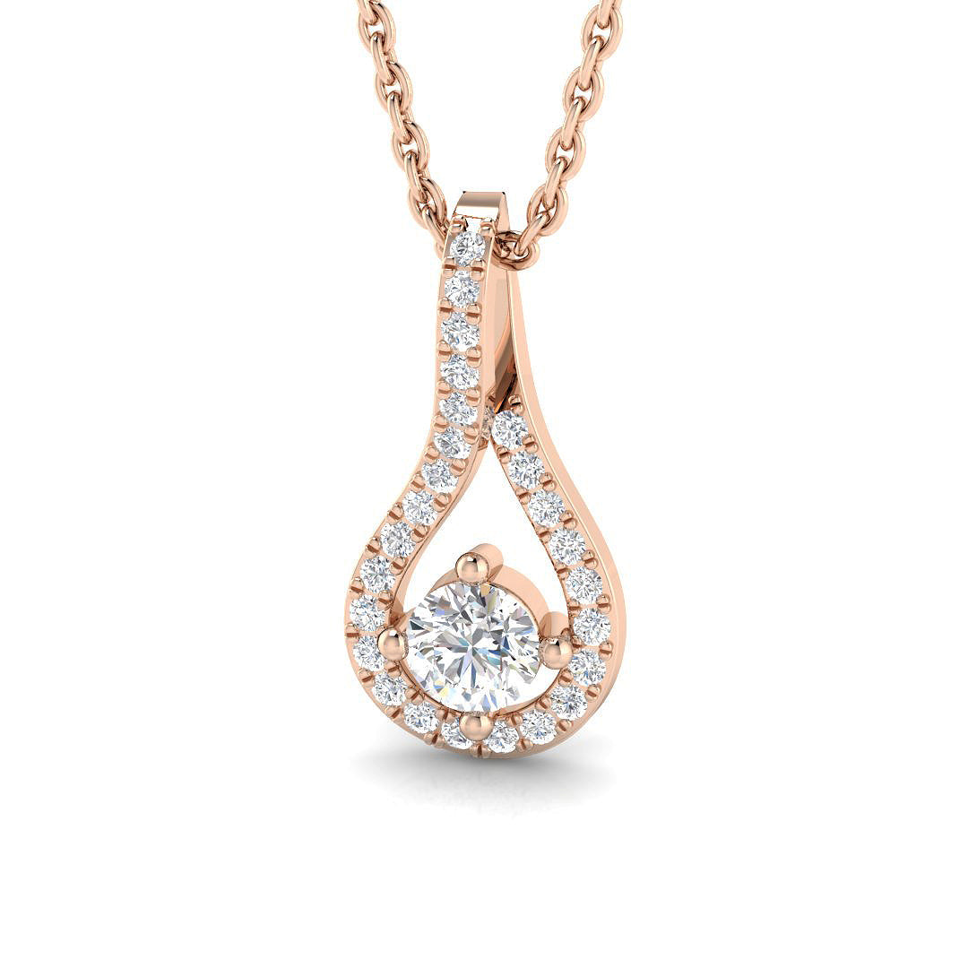 Drop & Trilogy Diamond Ring 0.15ct – SP4158 – 18k Rose Gold