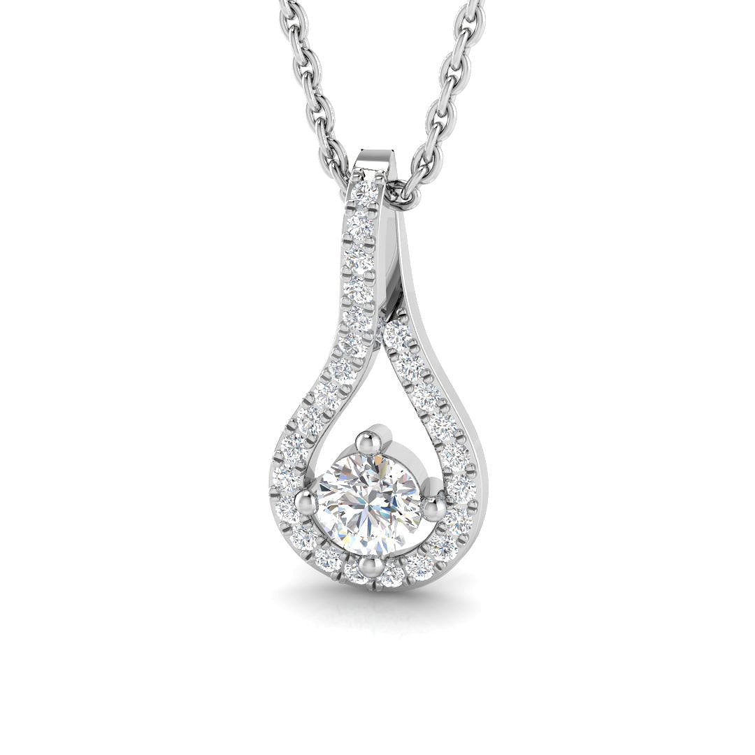 Drop & Trilogy Diamond Ring 0.15ct – SP4158 – 18k White Gold