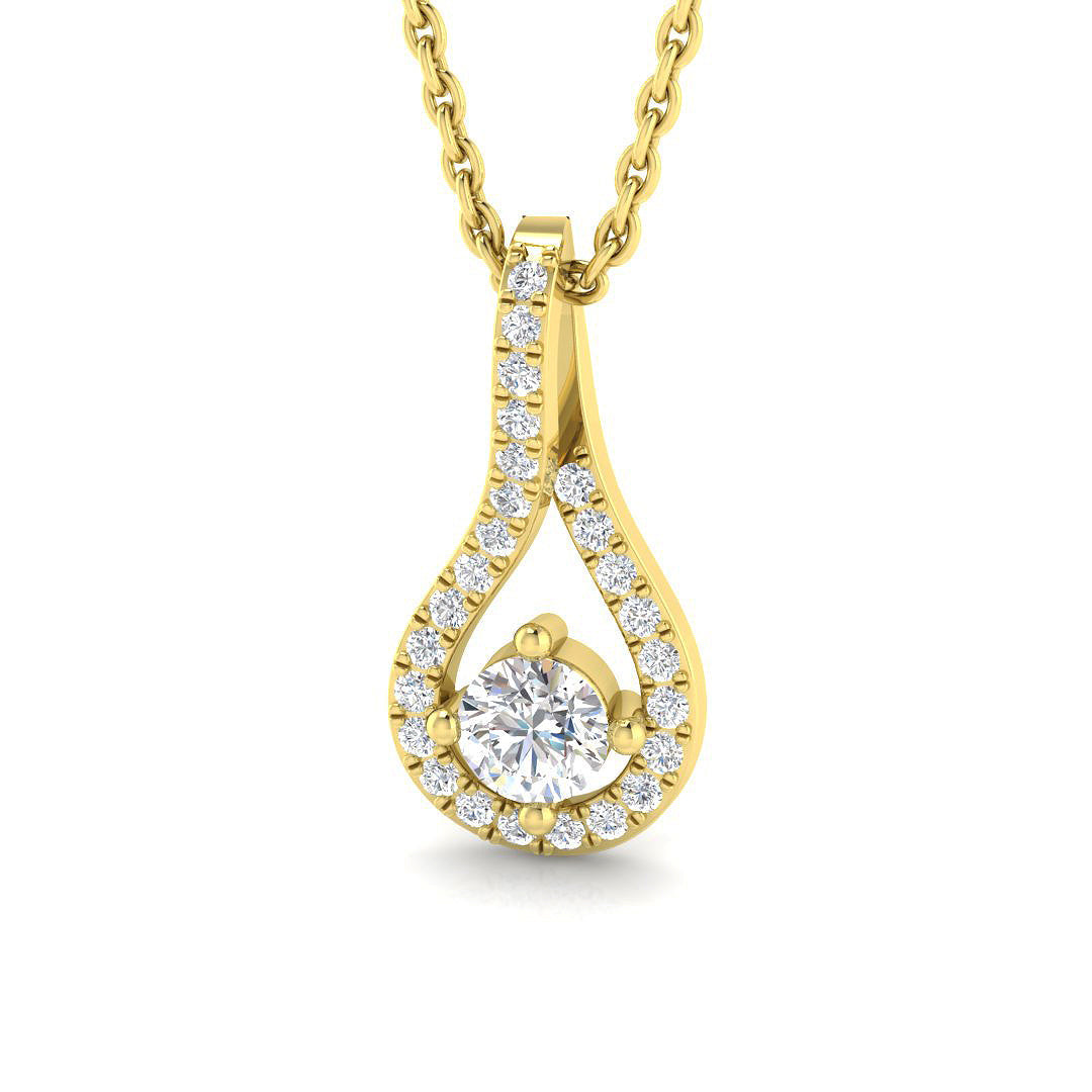 Drop & Trilogy Diamond Ring 0.15ct – SP4158 – 18k Yellow Gold