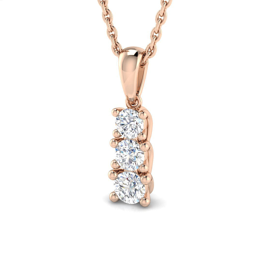 Drop & Trilogy Diamond Ring 0.28ct–0.54ct – SP4208 – 18k Rose Gold