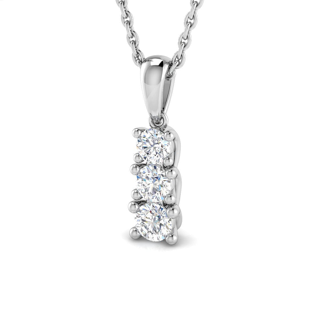 Drop & Trilogy Diamond Ring 0.28ct–0.54ct – SP4208 – 18k White Gold