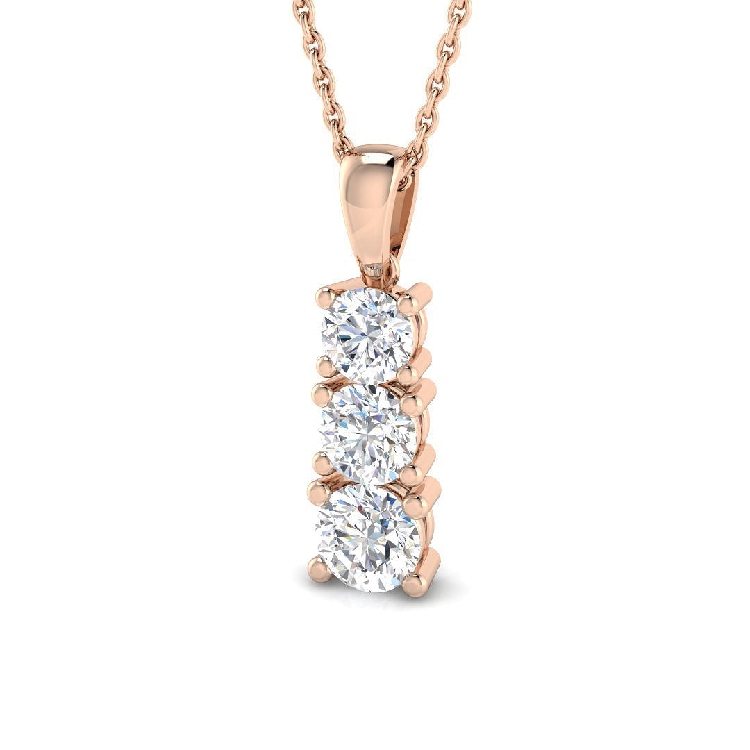 Drop & Trilogy Diamond Ring 0.71ct–1.55ct – SP4446 – 18k Rose Gold