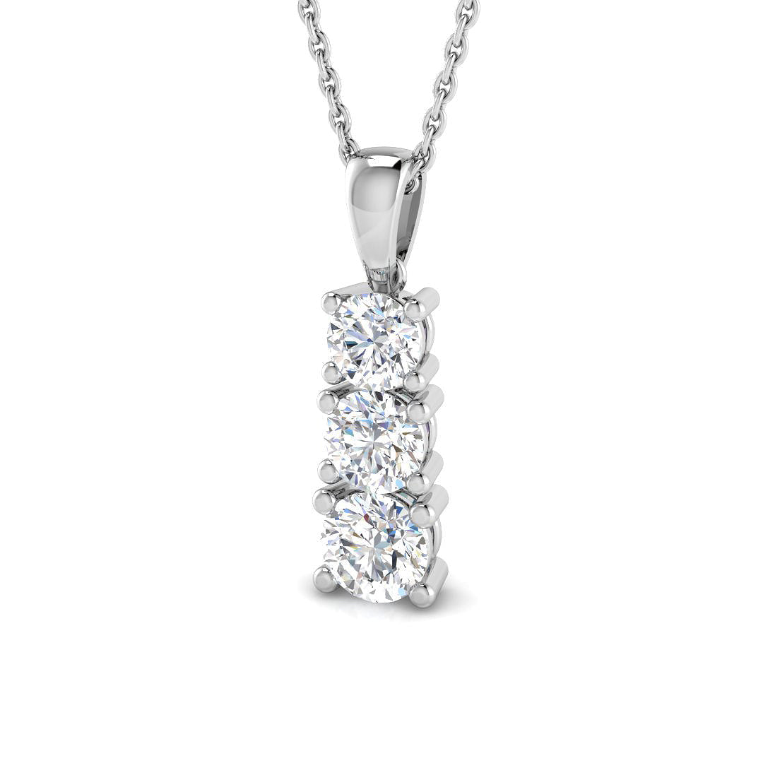 Drop & Trilogy Diamond Ring 0.71ct–1.55ct – SP4446 – 18k White Gold