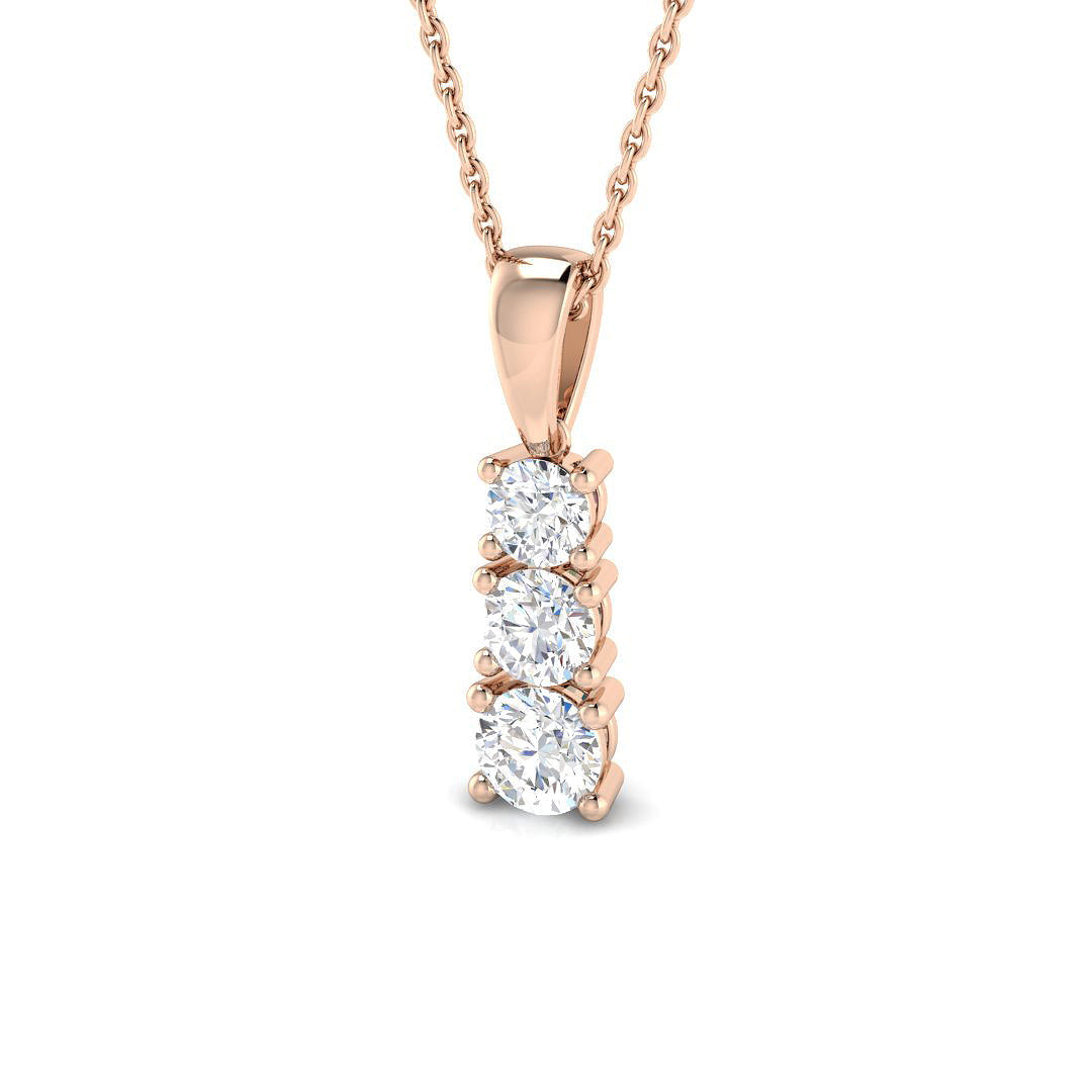 Drop & Trilogy Diamond Ring 0.71ct–1.55ct – SP4446 – 18k Rose Gold