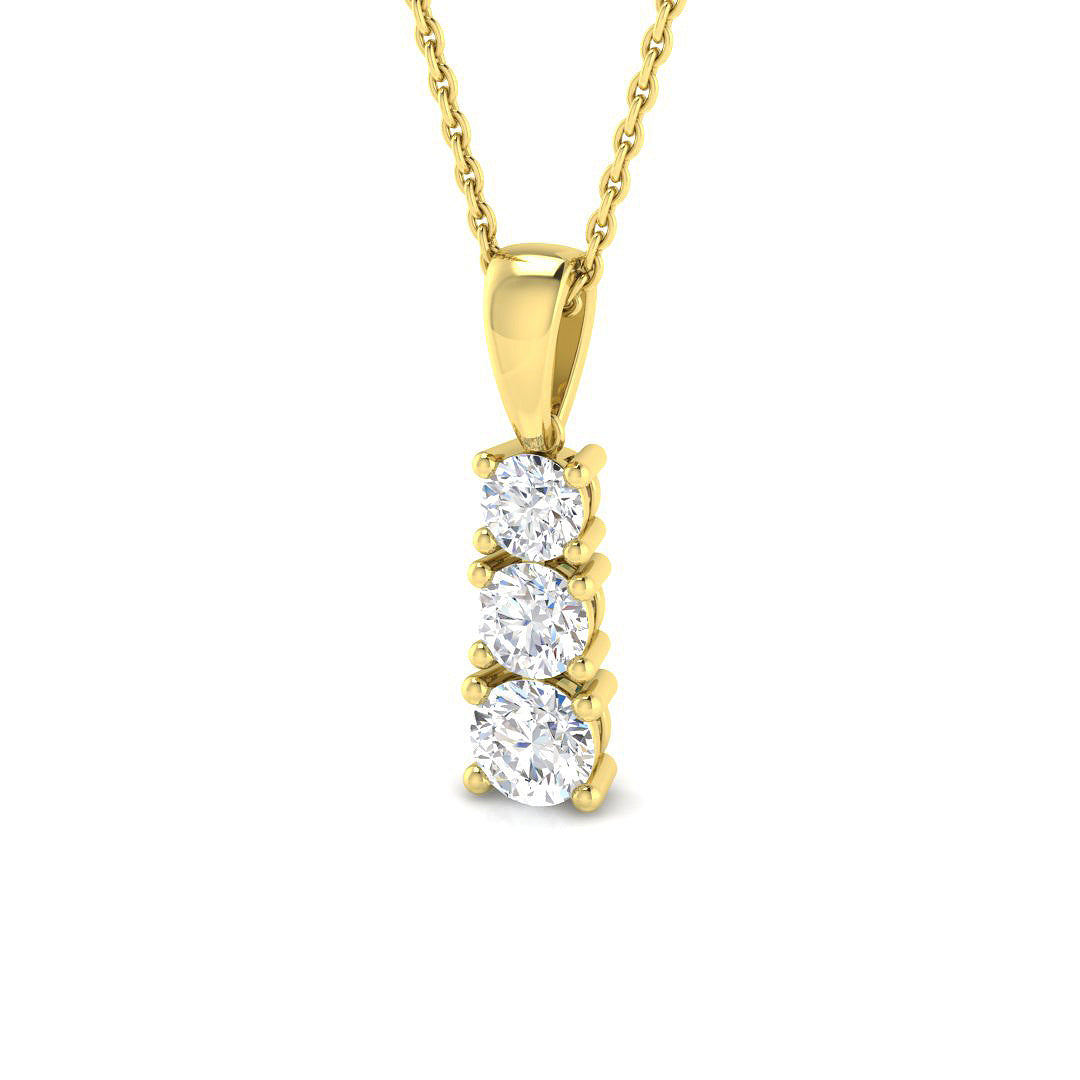 Drop & Trilogy Diamond Ring 0.71ct–1.55ct – SP4446 – 18k Yellow Gold