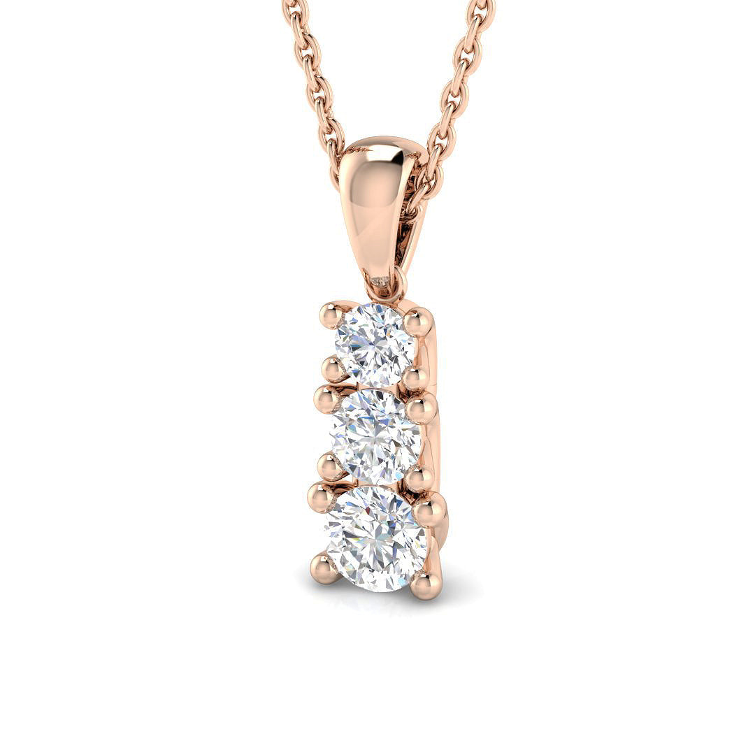 Drop & Trilogy Diamond Ring 0.28ct–0.54ct – SP4208 – 18k Rose Gold