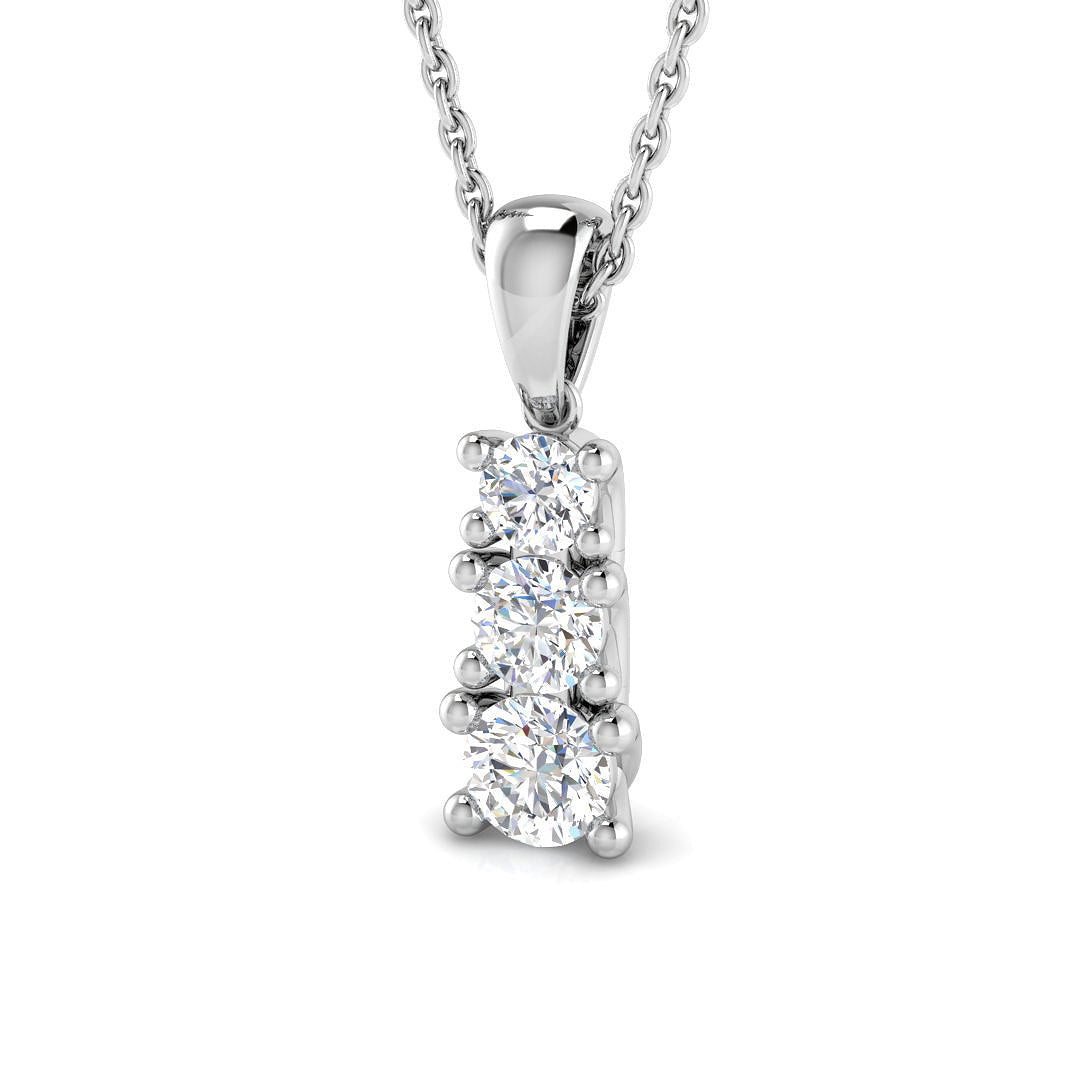 Drop & Trilogy Diamond Ring 0.28ct–0.54ct – SP4208 – 18k White Gold