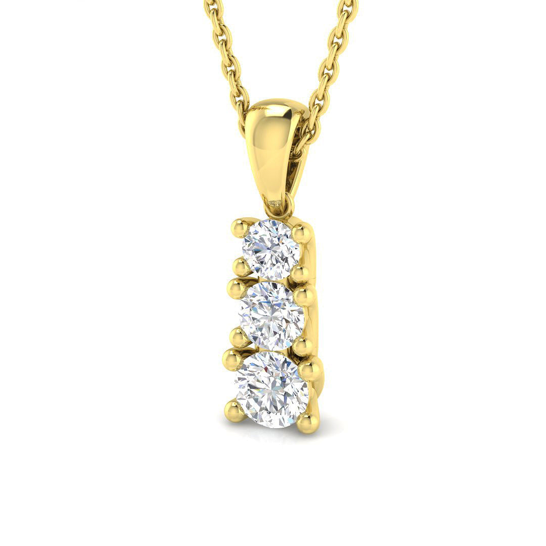Drop & Trilogy Diamond Ring 0.28ct–0.54ct – SP4208 – 18k Yellow Gold