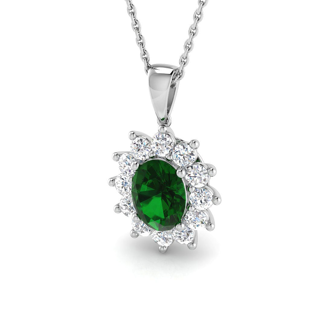 Emerald Diamond Ring 0.94ct–3.8ct – SP4459~EM – 18k White Gold