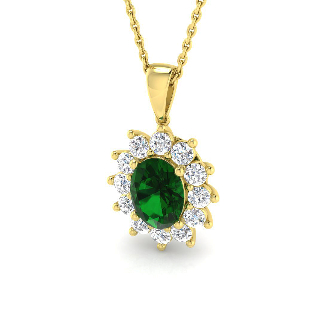 Emerald Diamond Ring 0.94ct–3.8ct – SP4459~EM – 18k Yellow Gold