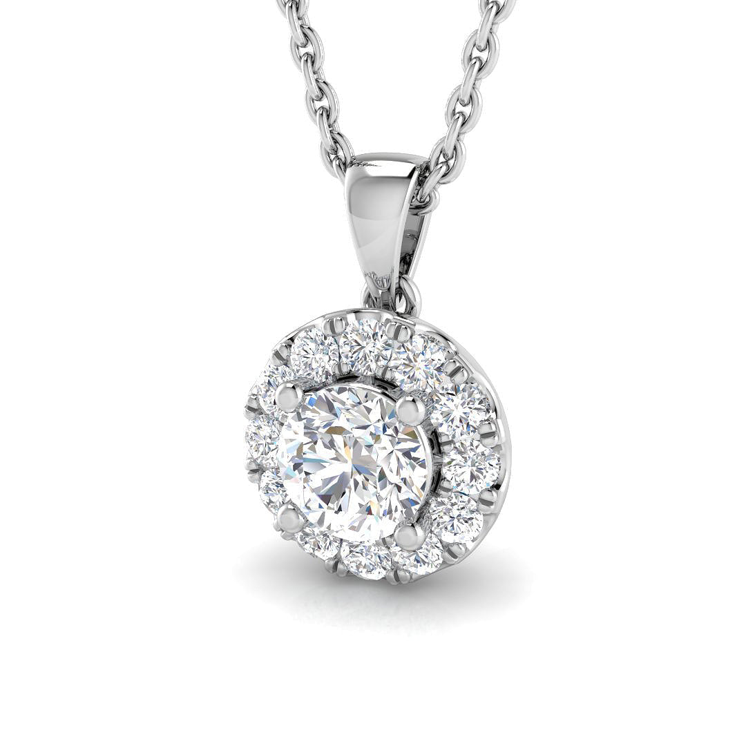 Halo Diamond Ring 0.47ct – SP4545 – 18k White Gold