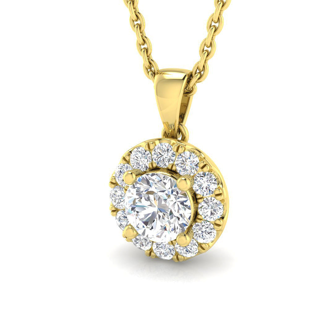 Halo Diamond Ring 0.47ct – SP4545 – 18k Yellow Gold