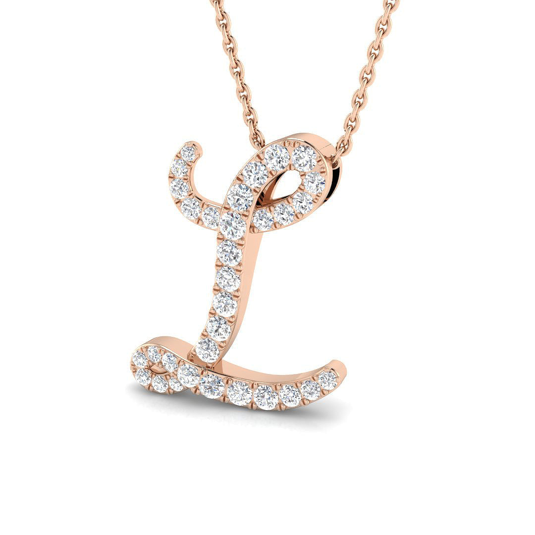 Initials Diamond Ring 0.28ct–1.22ct – SP4909-L – 18k Rose Gold