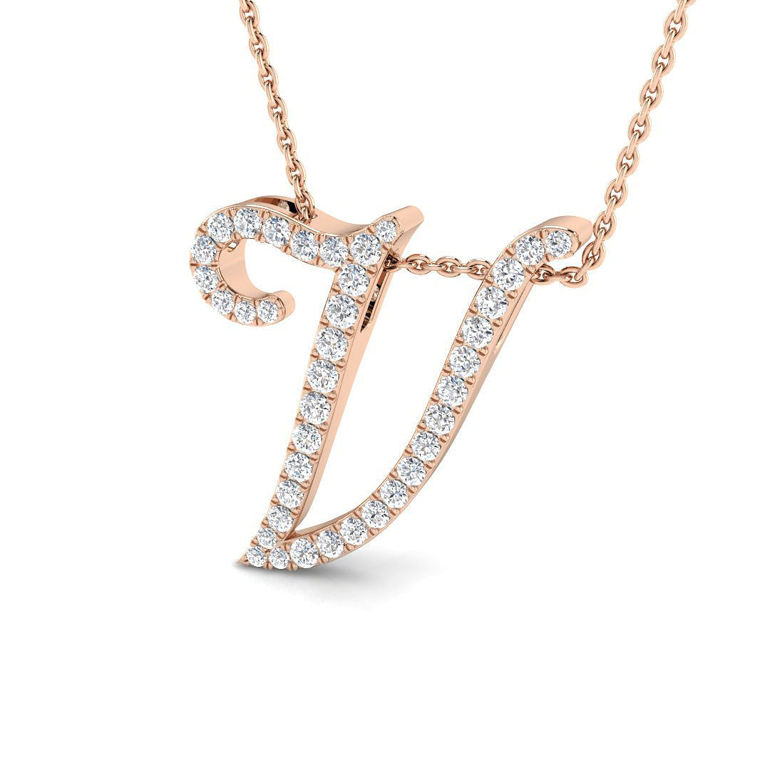 Initials Diamond Ring 0.29ct–1.27ct – SP4909-V – 18k Rose Gold