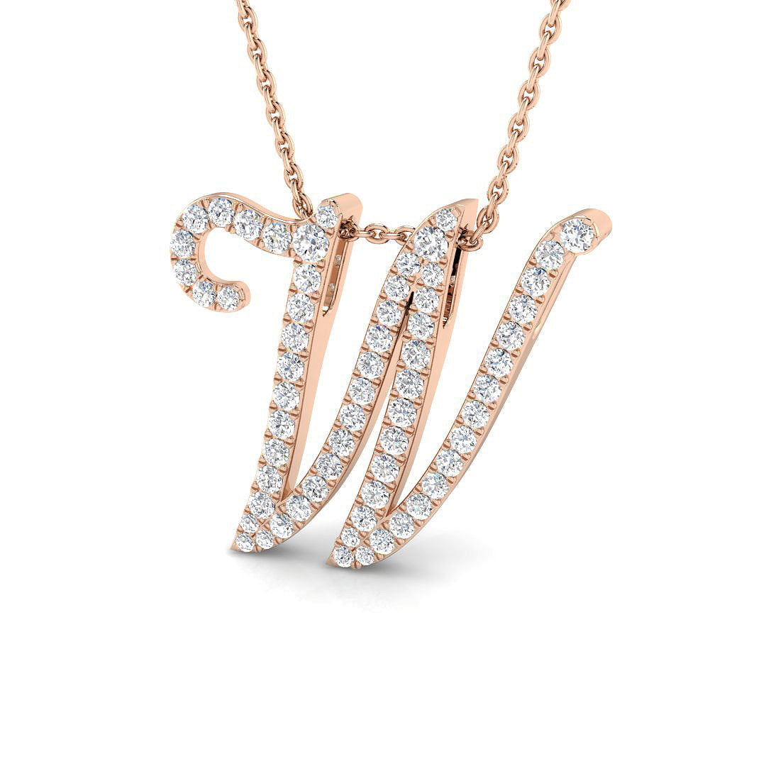 Initials Diamond Ring 0.44ct–1.74ct – SP4909-W – 18k Rose Gold