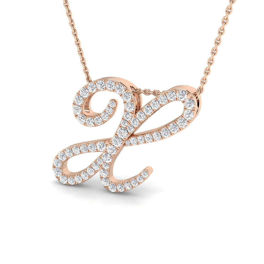 Initials Diamond Ring 0.46ct–1.87ct – SP4909-X – 18k Rose Gold