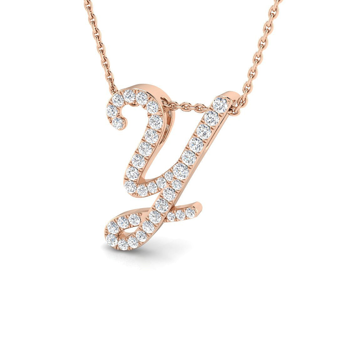 Initials Diamond Ring 0.18ct–1.07ct – SP4909-Y – 18k Rose Gold