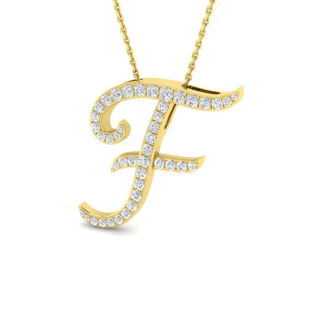 Initials Diamond Ring 0.25ct–1.1ct – SP4909-F – 18k Yellow Gold