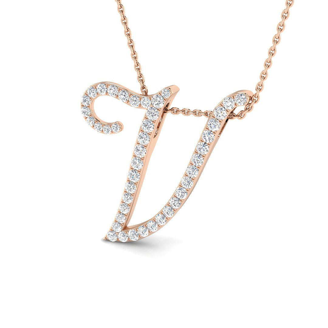 Initials Diamond Ring 0.29ct–1.27ct – SP4909-V – 18k Rose Gold