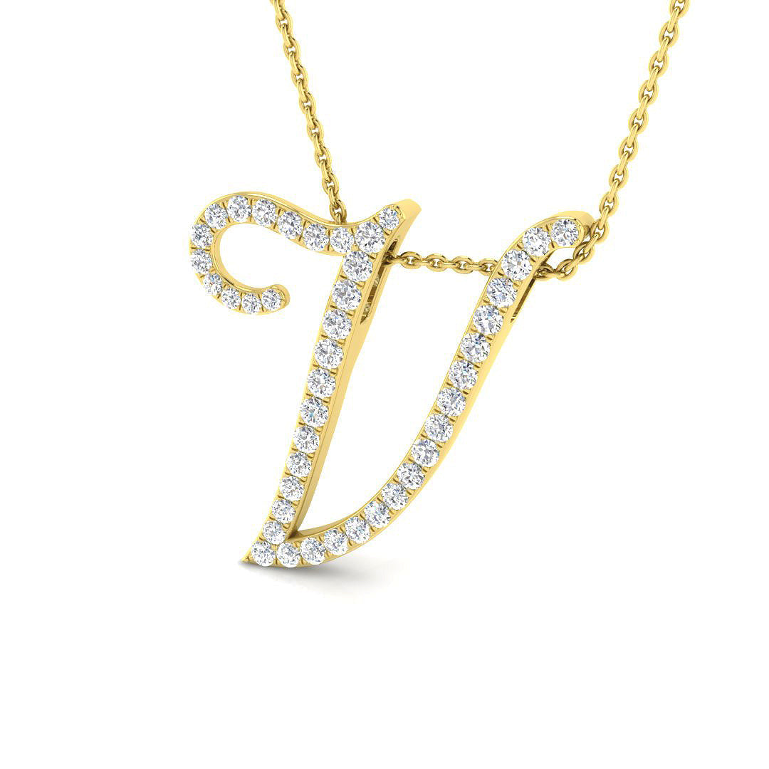 Initials Diamond Ring 0.29ct–1.27ct – SP4909-V – 18k Yellow Gold