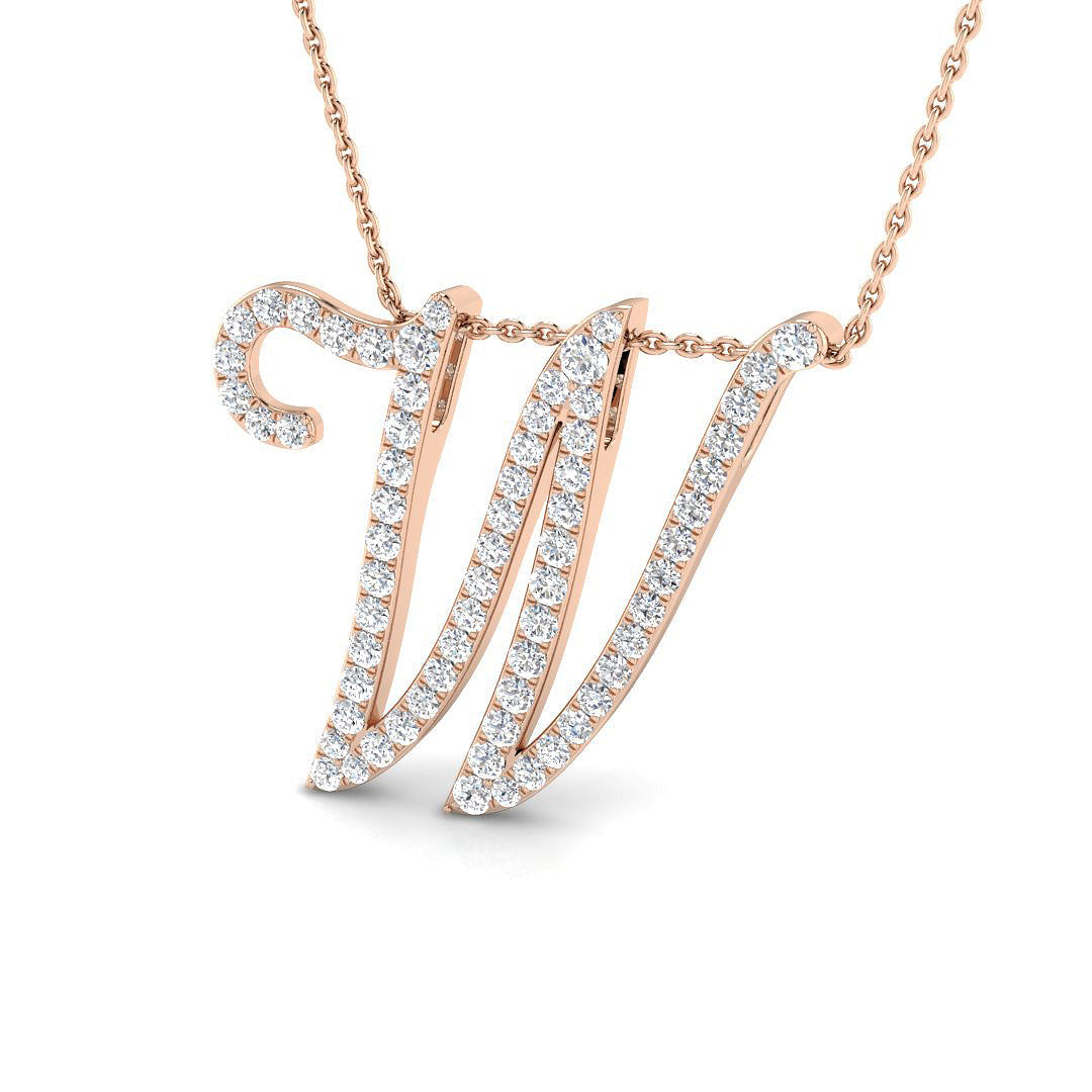 Initials Diamond Ring 0.44ct–1.74ct – SP4909-W – 18k Rose Gold