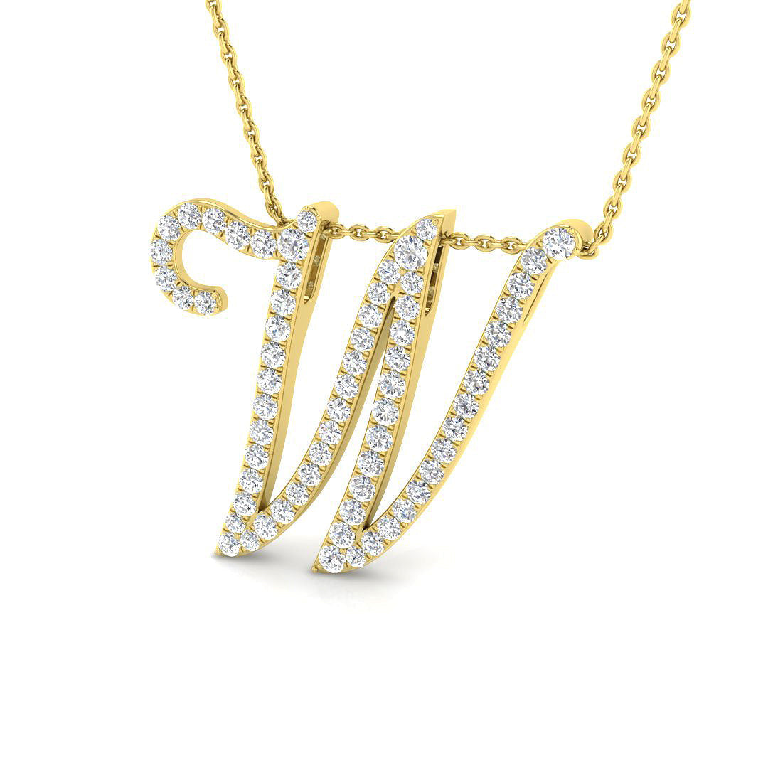 Initials Diamond Ring 0.44ct–1.74ct – SP4909-W – 18k Yellow Gold
