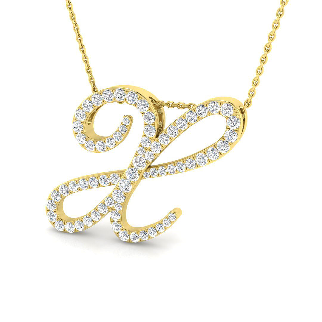 Initials Diamond Ring 0.46ct–1.87ct – SP4909-X – 18k Yellow Gold