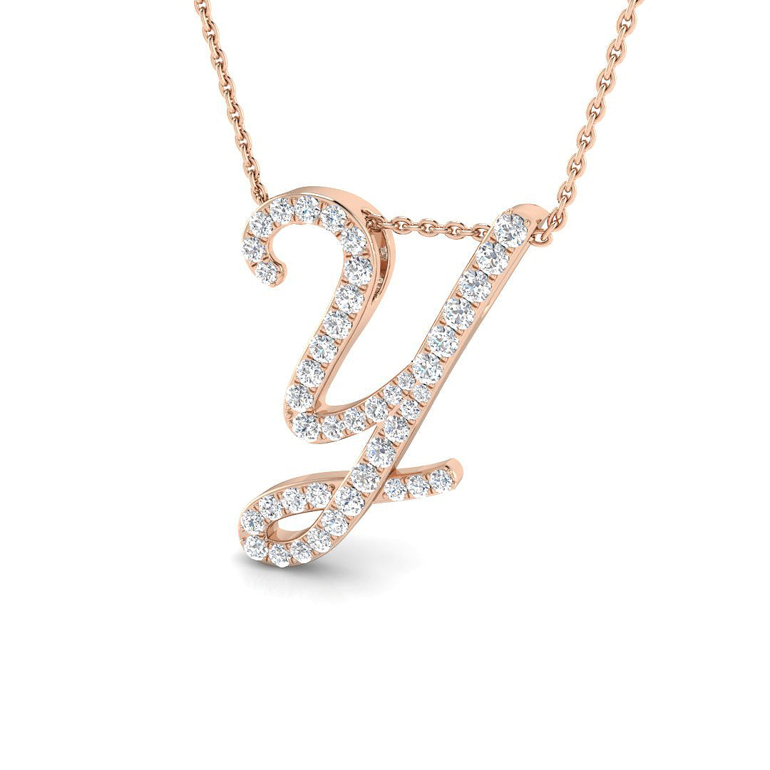 Initials Diamond Ring 0.18ct–1.07ct – SP4909-Y – 18k Rose Gold