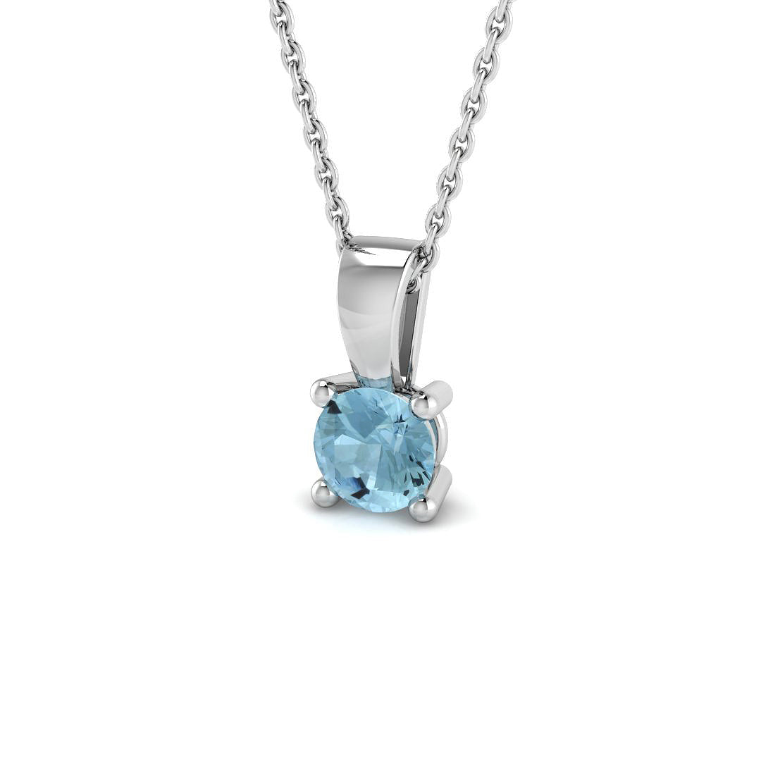 Aquamarine Diamond Ring 0.38ct – SP4993A-5~AQ – 18k White Gold