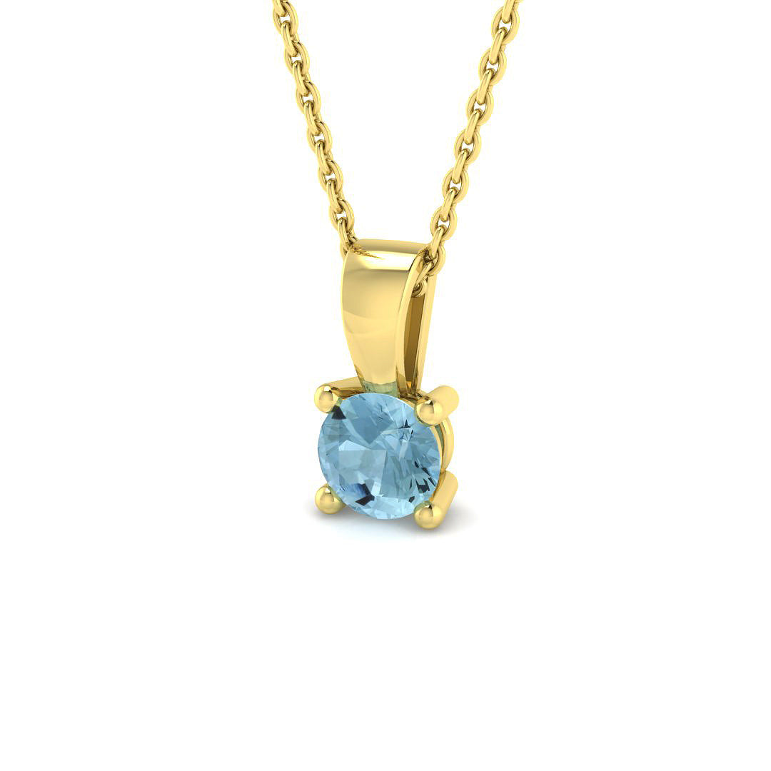 Aquamarine Diamond Ring 0.38ct – SP4993A-5~AQ – 18k Yellow Gold