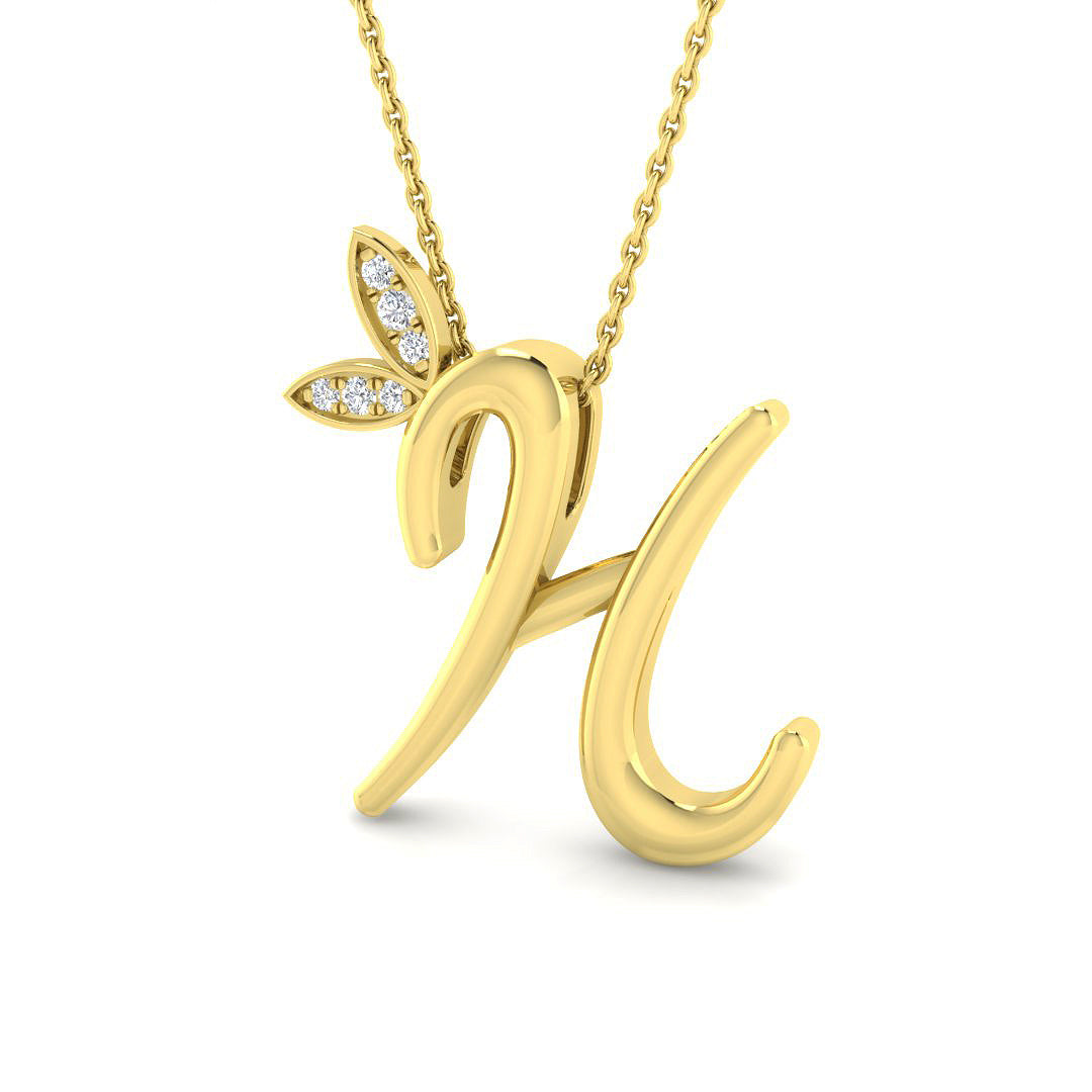 Initials Diamond Ring 0.06ct – SP4996-H – 18k Yellow Gold