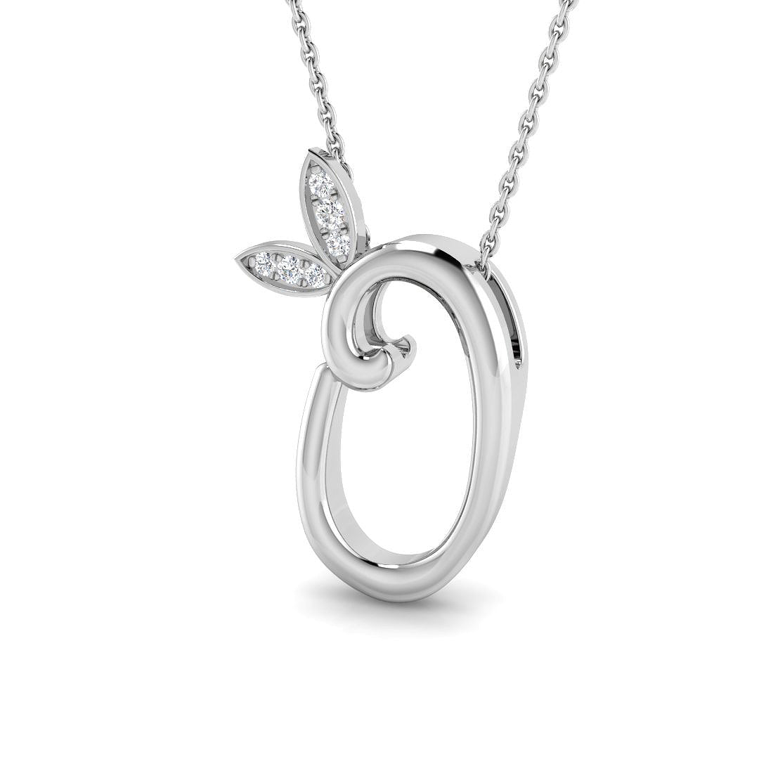Initials Diamond Ring 0.05ct – SP4996-O – 18k White Gold