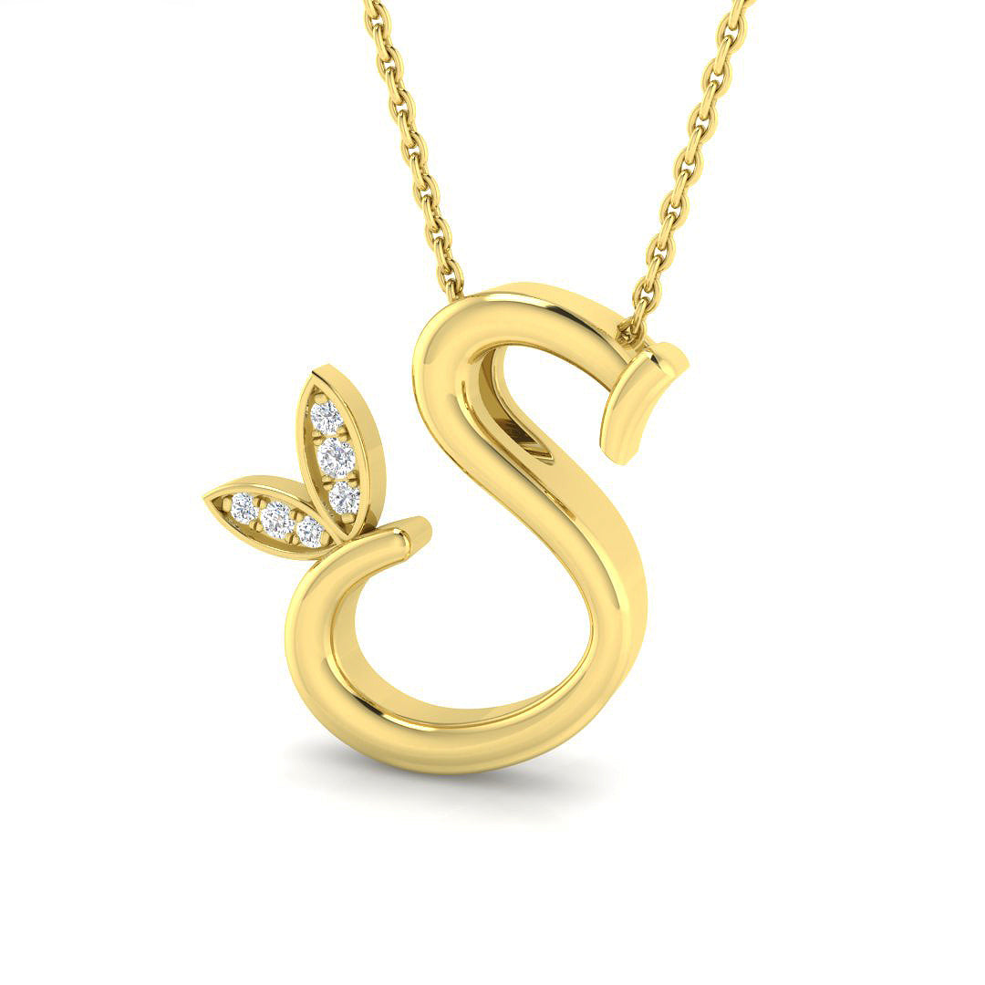 Initials Diamond Ring 0.07ct – SP4996-S – 18k Yellow Gold