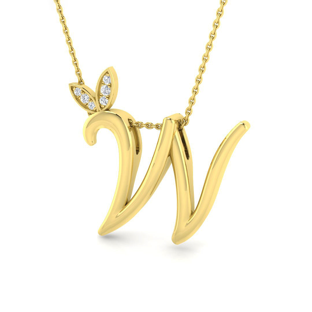 Initials Diamond Ring 0.06ct – SP4996-W – 18k Yellow Gold