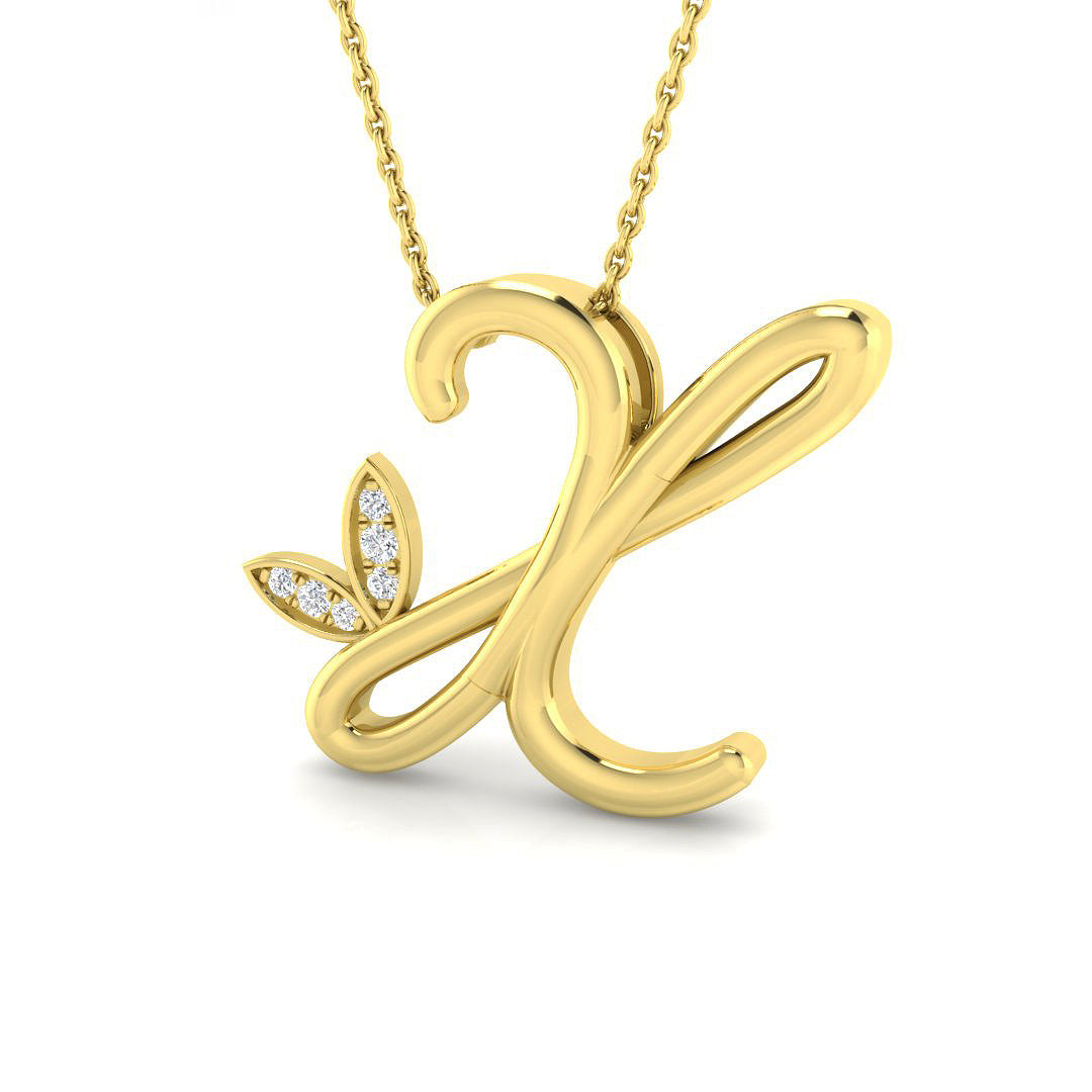 Initials Diamond Ring 0.06ct – SP4996-X – 18k Yellow Gold
