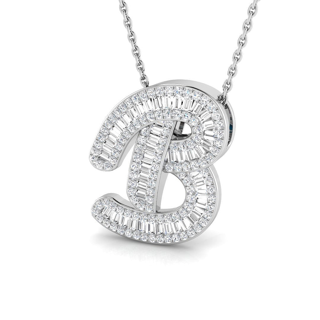 Initials Diamond Ring 0.54ct – SP5002-B – 18k White Gold