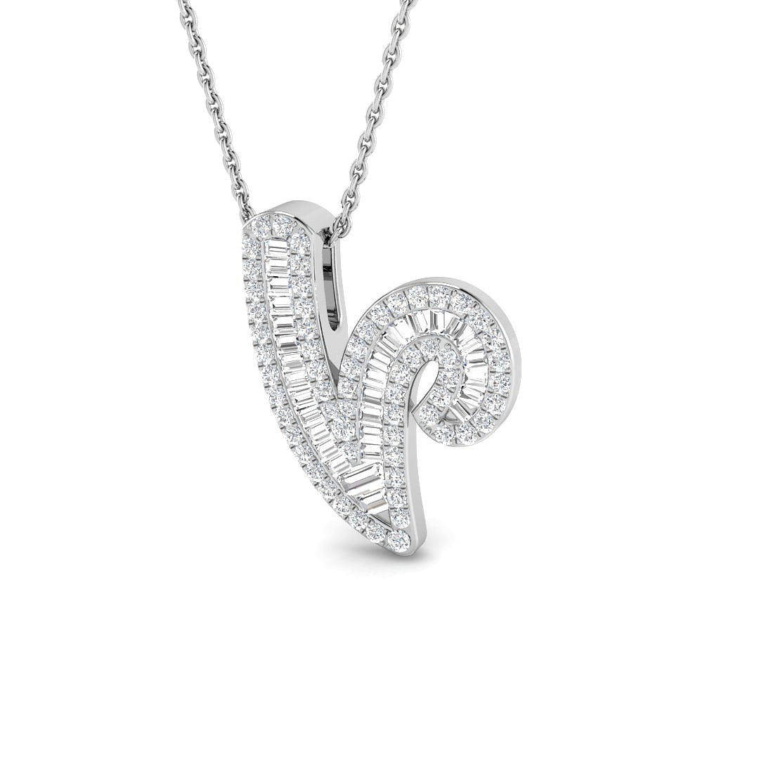 Initials Diamond Ring 0.4ct – SP5002-V – 18k White Gold