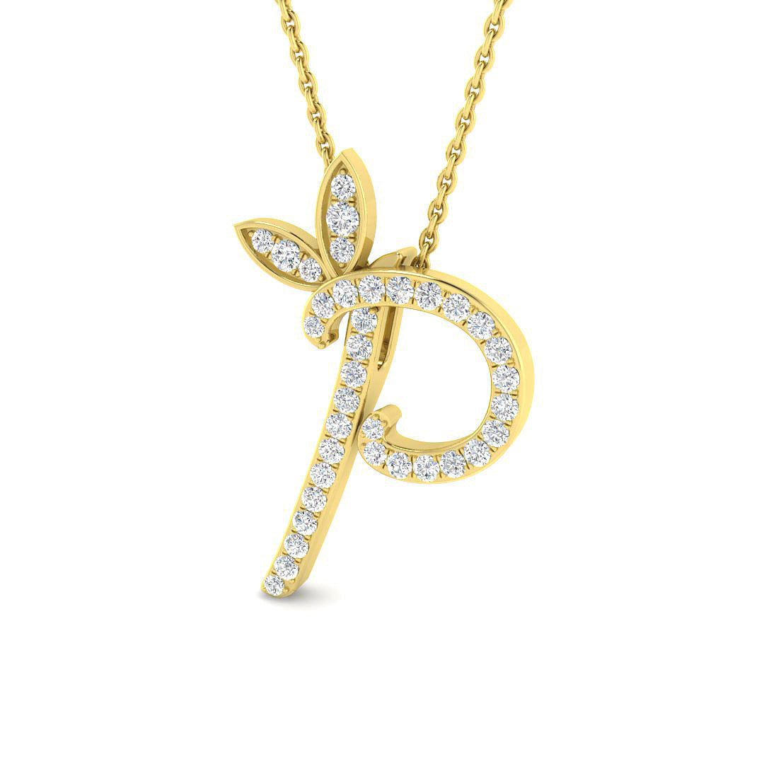 Initials Diamond Ring 0.25ct – SP5005-P – 18k Yellow Gold