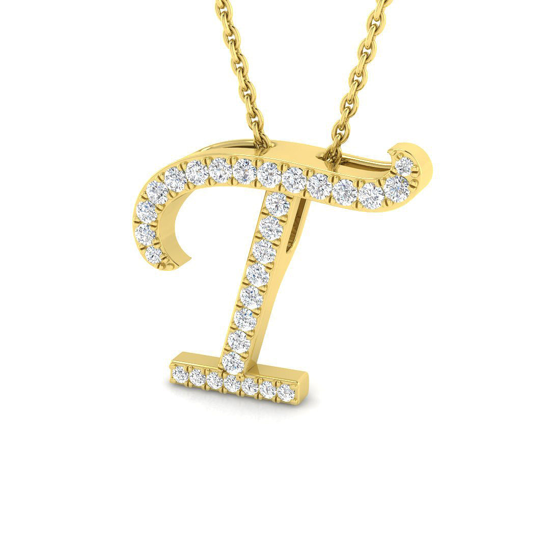 Initials Diamond Ring 0.24ct – SP5034-T – 18k Yellow Gold