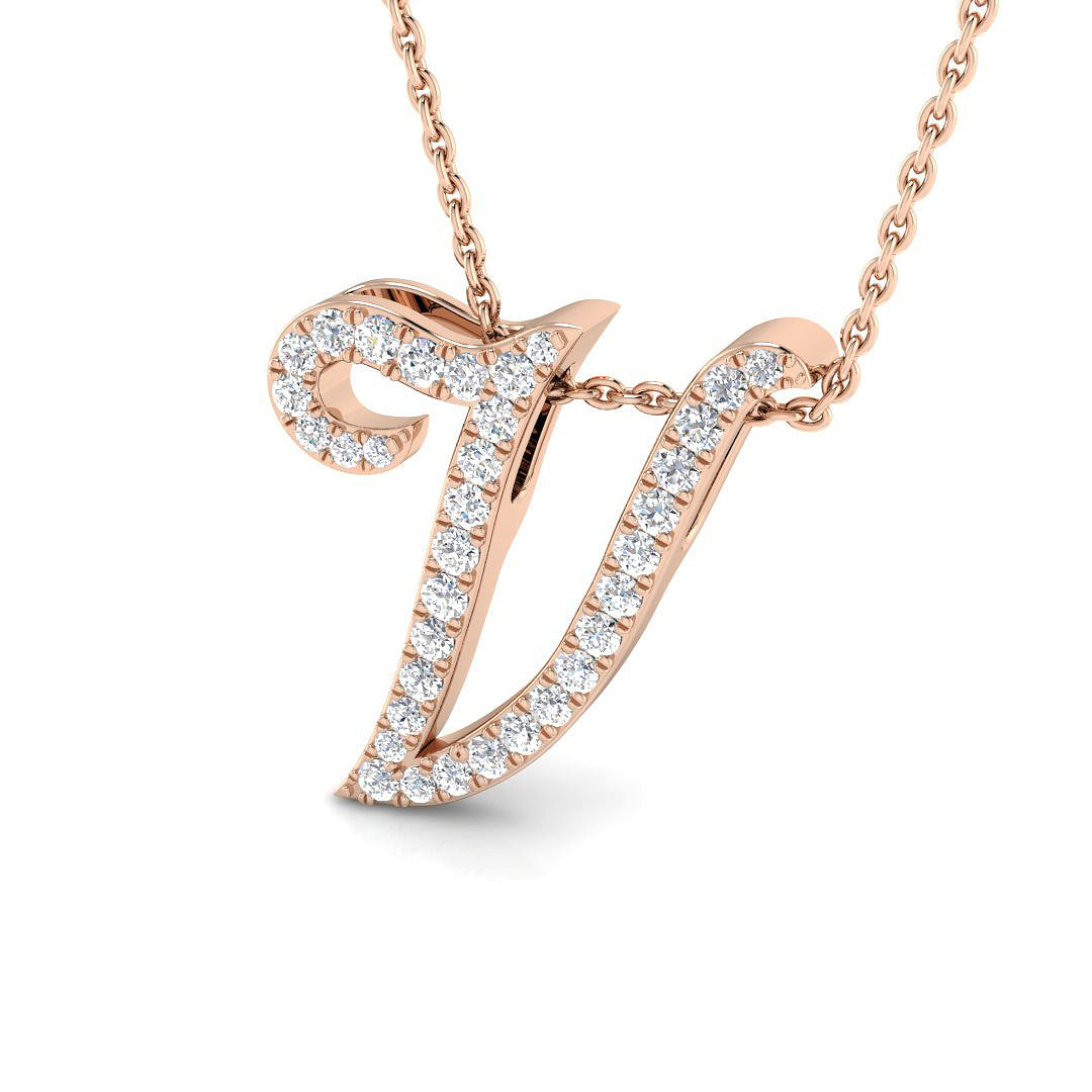 Initials Diamond Ring 0.29ct–1.27ct – SP4909-V – 18k Rose Gold