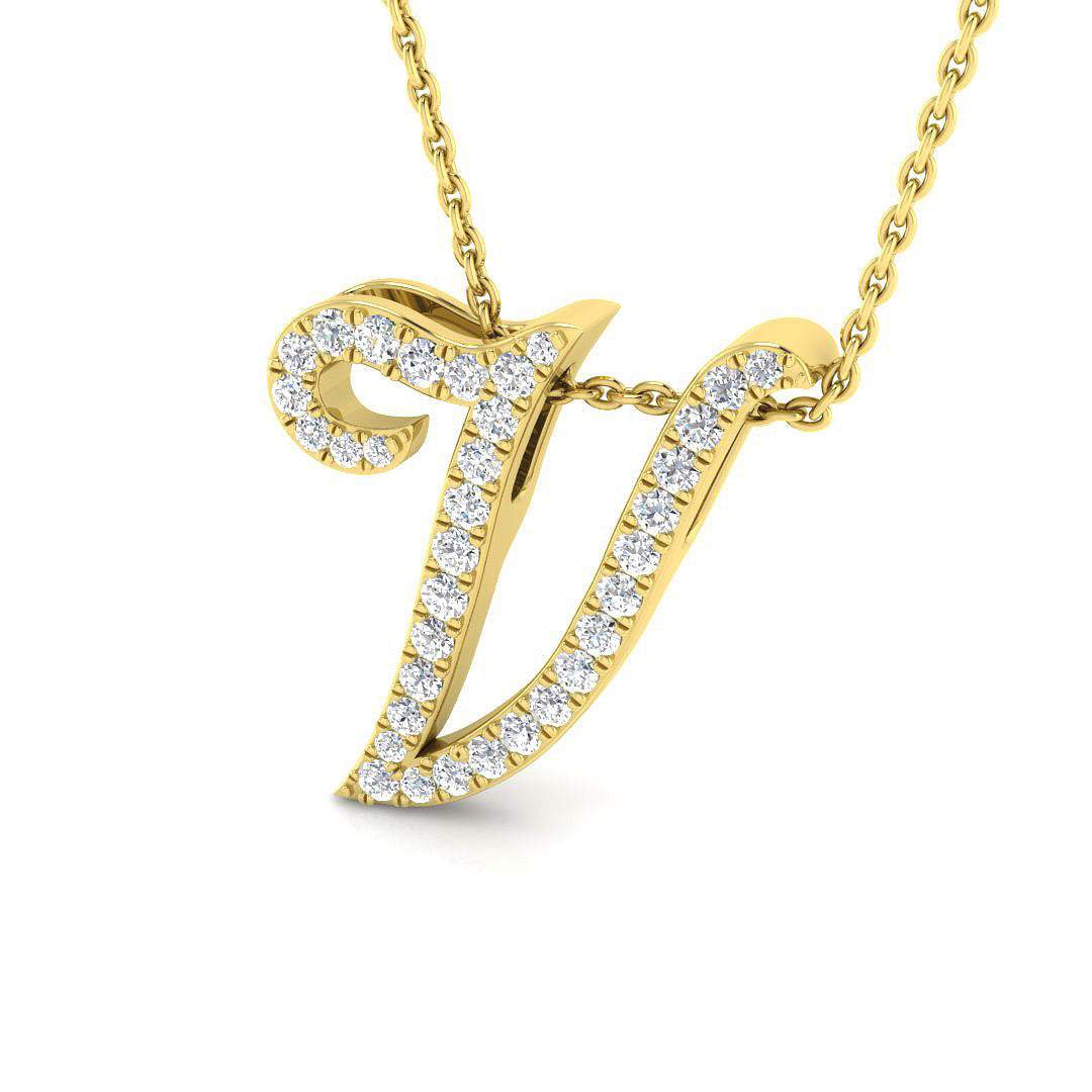 Initials Diamond Ring 0.29ct–1.27ct – SP4909-V – 18k Yellow Gold