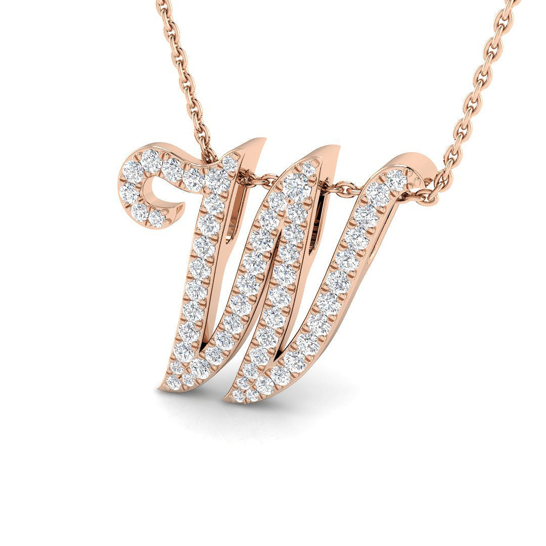 Initials Diamond Ring 0.44ct–1.74ct – SP4909-W – 18k Rose Gold